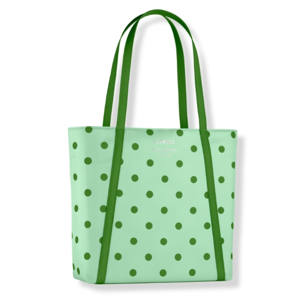 Clinique and Kate spade collaboration tote polka dot